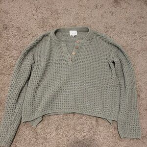 Urban Outfitters Sage Waffle Knit Sweater